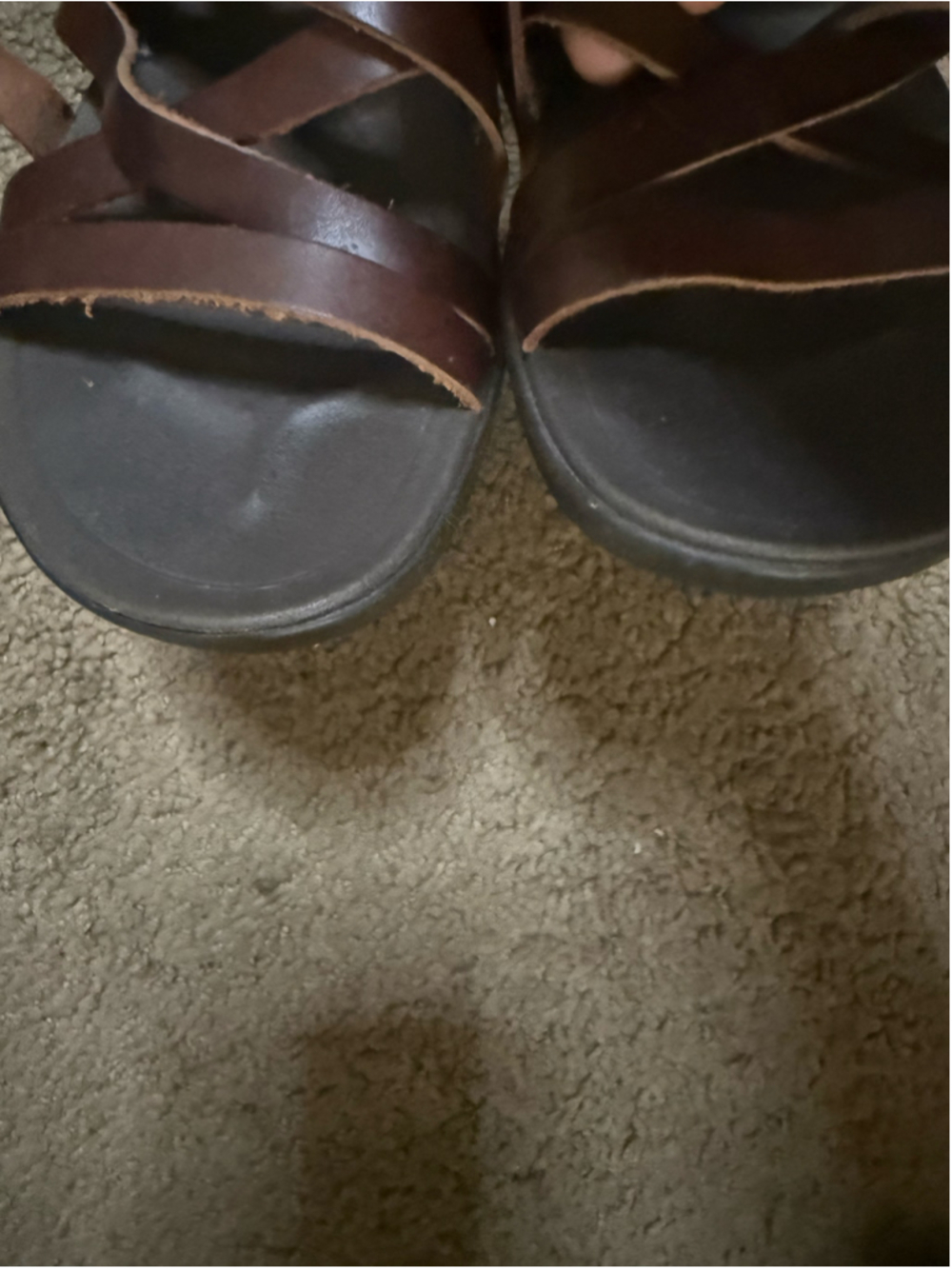 Women's OluKai Awe’ Awe’ Brown Leather Strappy Sandals - Picture 4 of 6